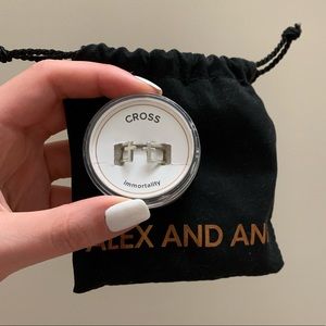 Alex and ani cross adjustable ring sterling silver